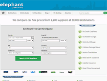 Tablet Screenshot of elephantcarhire.net